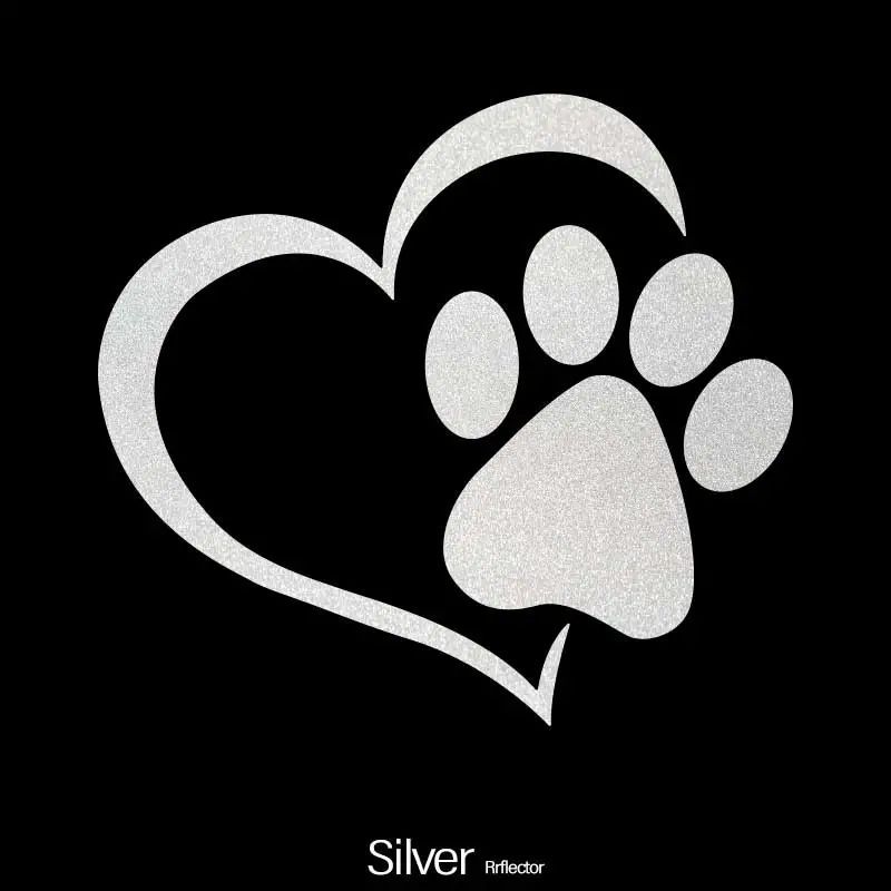 Reflective Heart Shape Paw Car Sticker Netby
