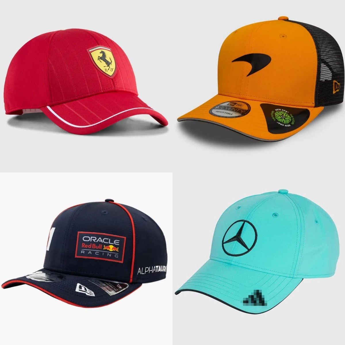 RedBull McLaren Ferrari Racing Car Hard Top Summer Baseball Cap Hat with Car Logo Netby