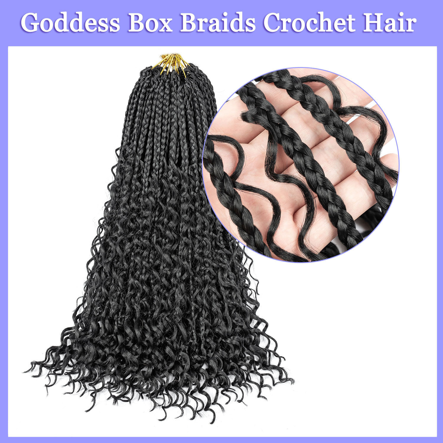 Goddess Box Braids Synthetic Fiber Crochet Hair 15 Strands/pack Dreadlocks Netby