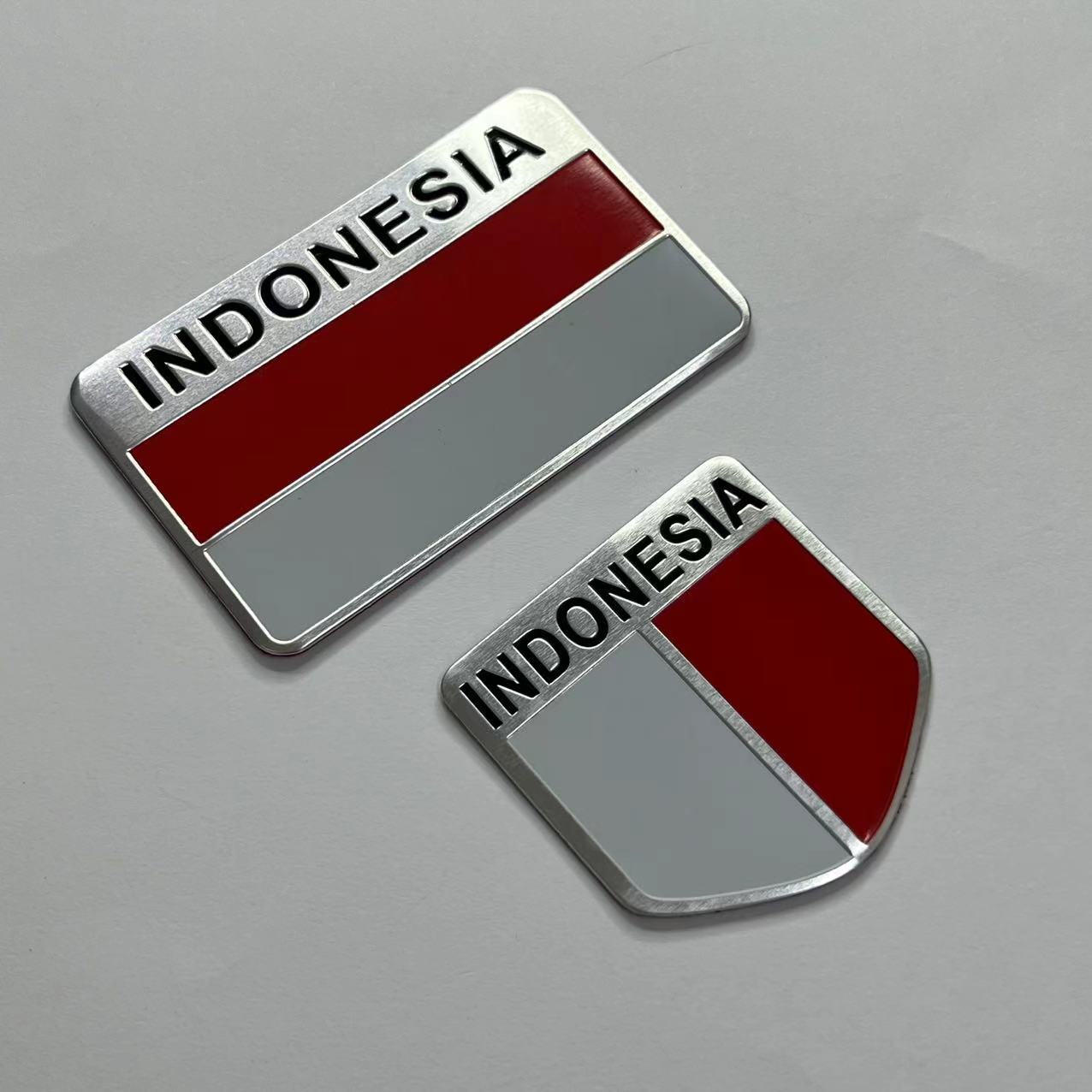 Aluminium Alloy Car Sticker with National Flag of Indonesia Netby