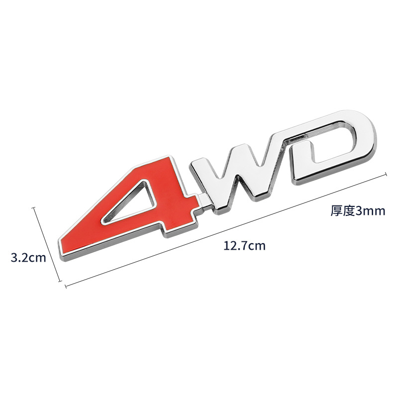 Metal 4X4 4WD Full Time V6 V8 Car Emblem Badge Netby