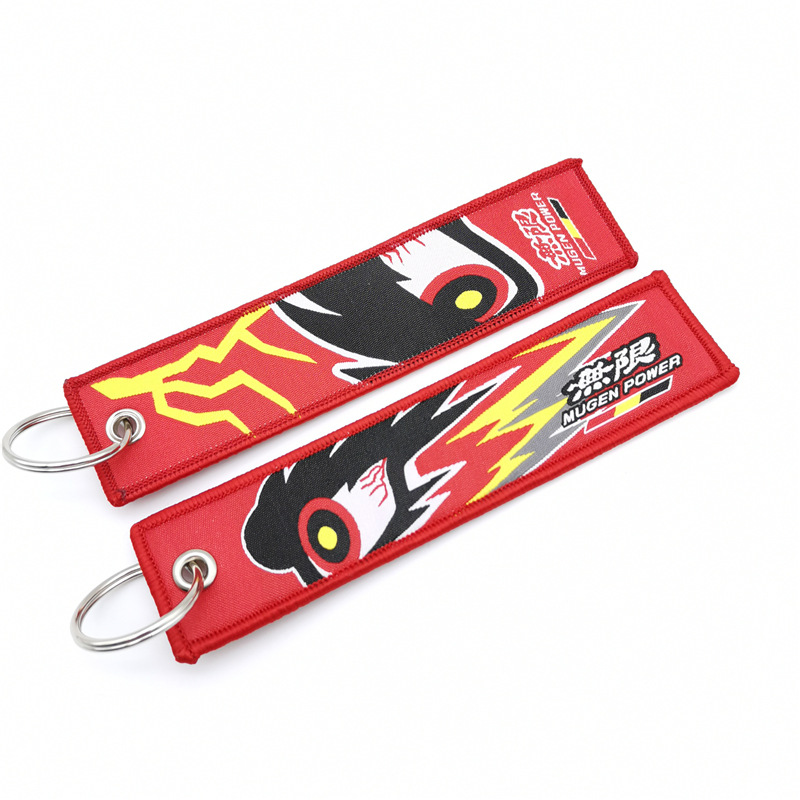 Car logo modified brand textile embroidery cloth key chain hanging TRD MUGEN