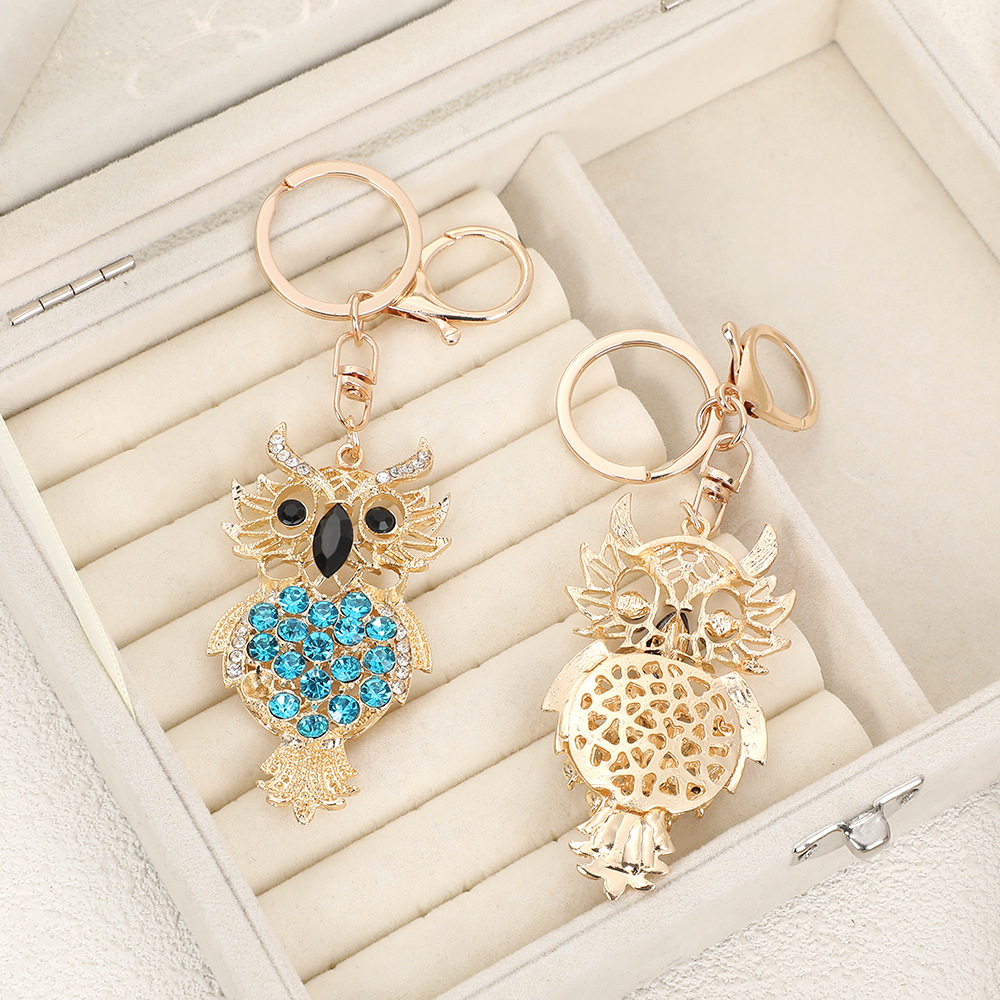 Rhinestone Owl Keychain Keyring Netby