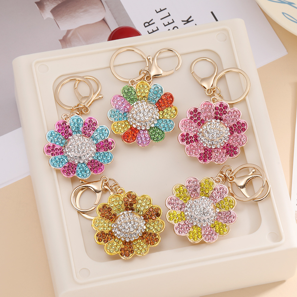 Rhinestone Sunflower Keychain Keyring Netby