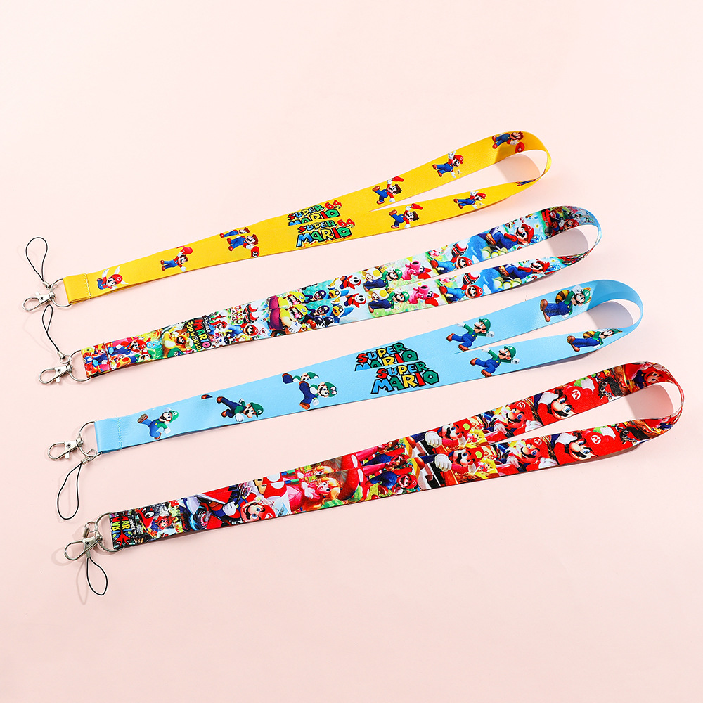 Animation Super Mario Lanyard Keychain Keyring Netby