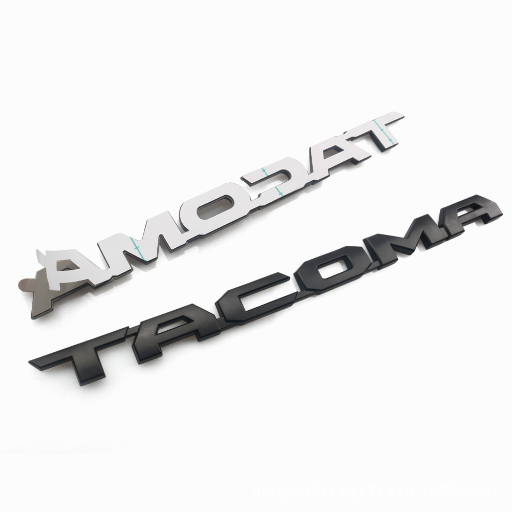 ABS Car Emblem  Badge for TOYOTA TACOMA Silver Black Color Netby