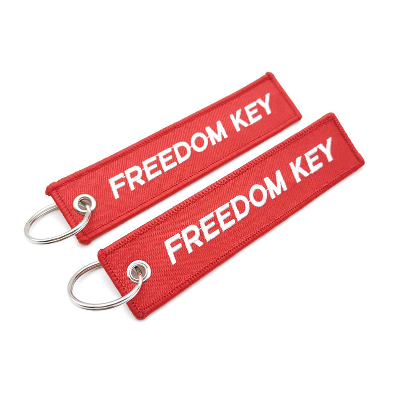 Short Cloth Strip Keyring Keychain for Motorbike with Logo Emblem Badge Netby