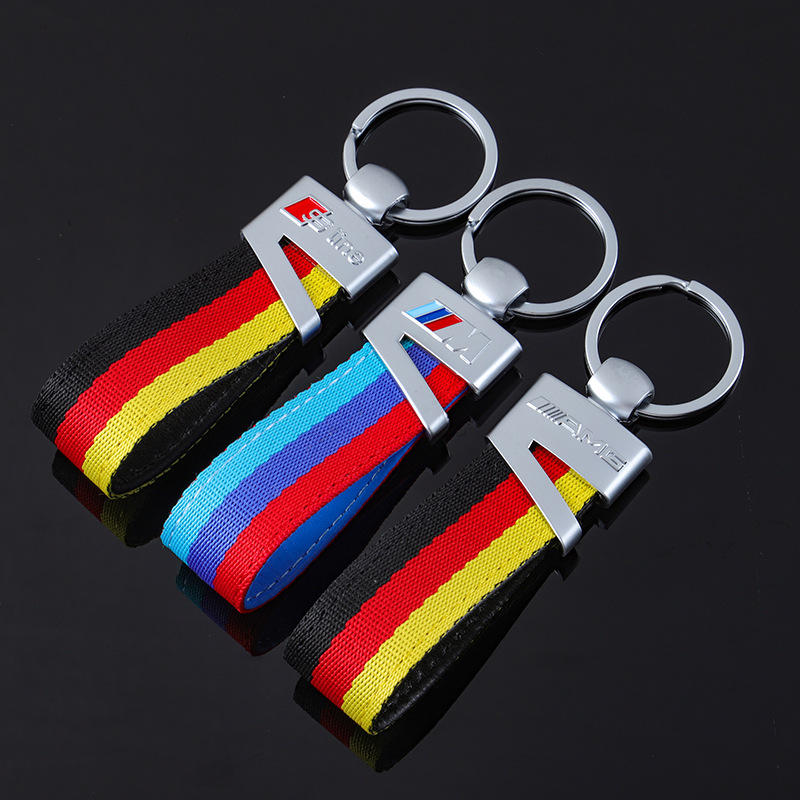3 Strip Car Logo Keychain Keyring Keyfob for BMW M Benz AMG Audi Sline Netby