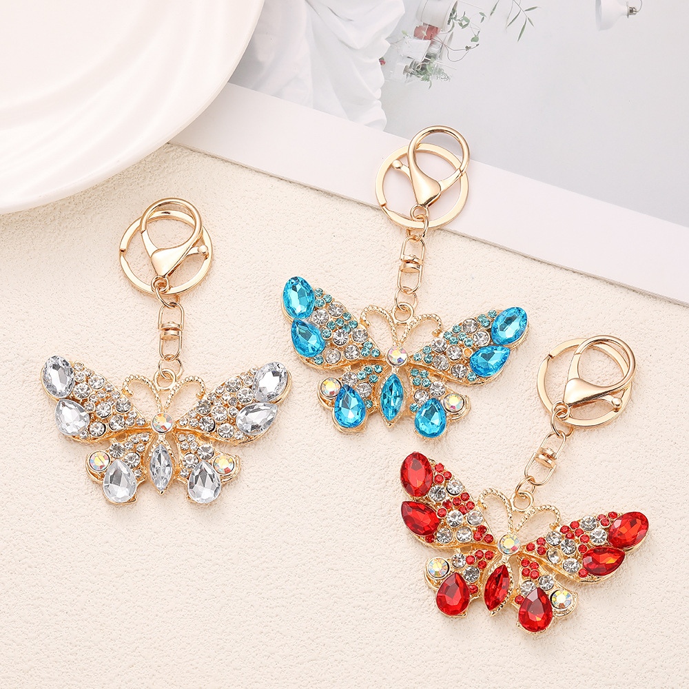 Rhinestone Butterfly Keychain Keyring Netby