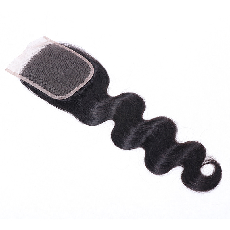 4x4 Remy Human Hair Body Wave Lace Closure Natural Black Color WIGLTD