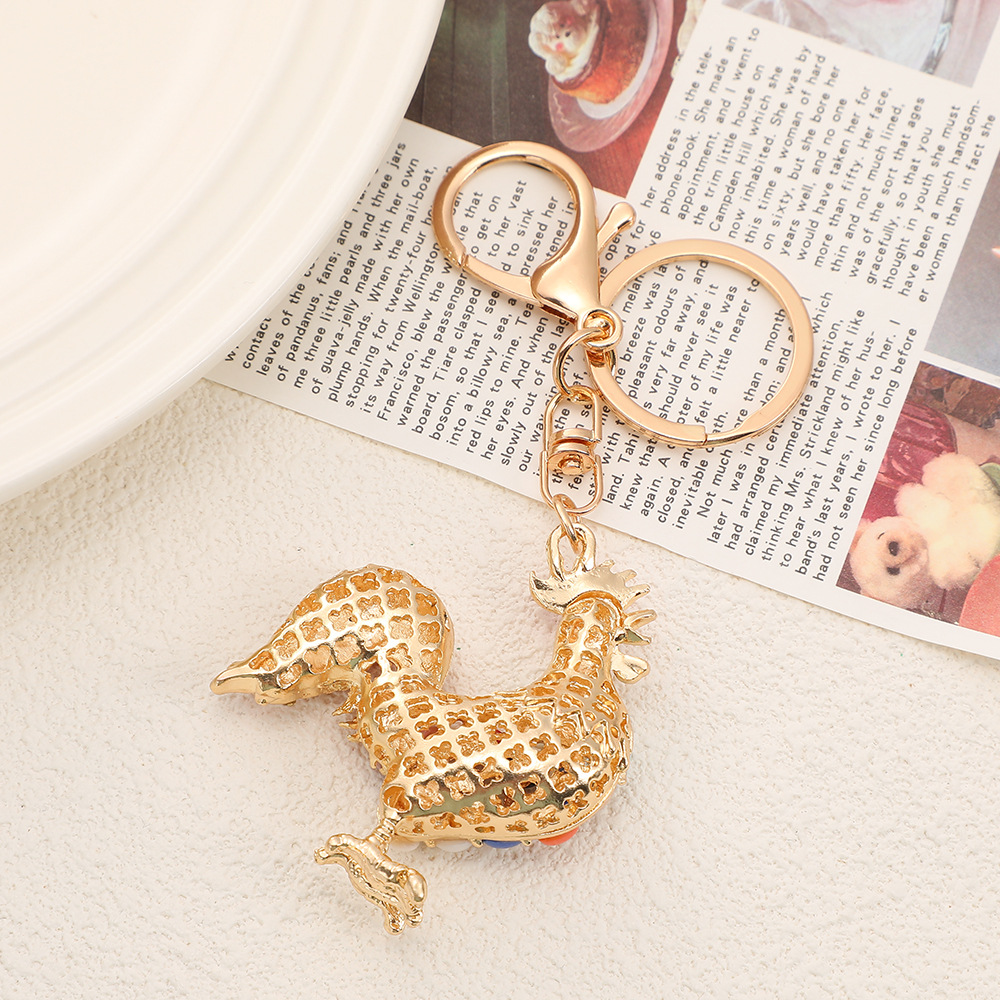 Rhinestone Rooster Keychain Keyring Netby