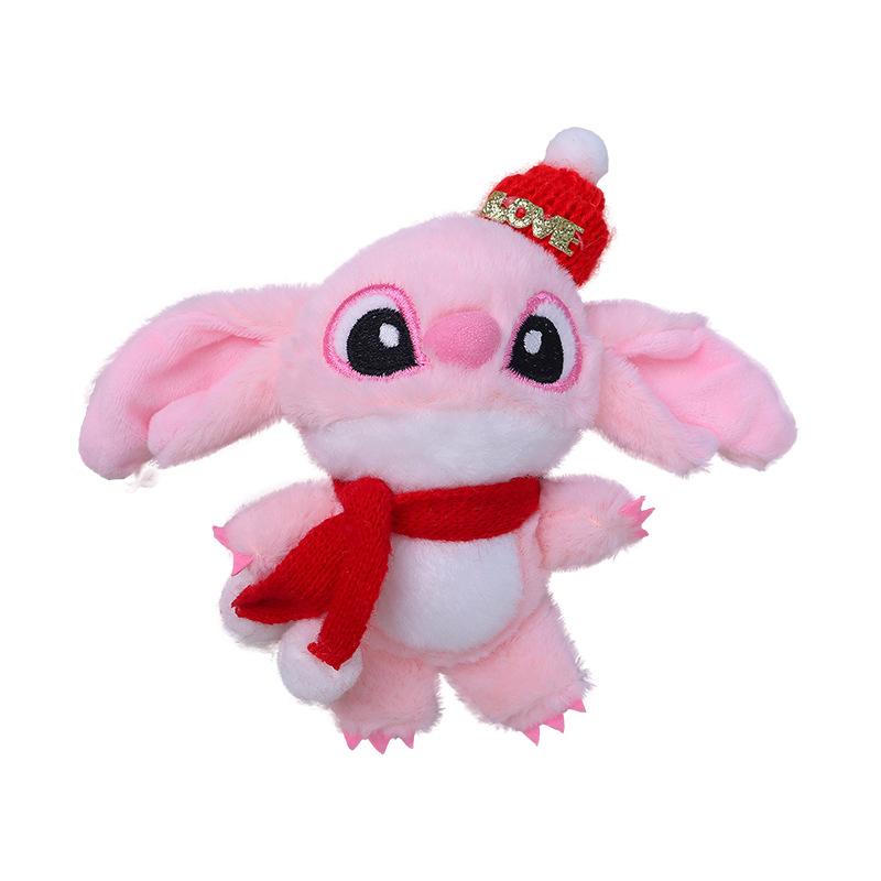 Animation Plush Stitch Festival Christmas Keychain Keyring Netby