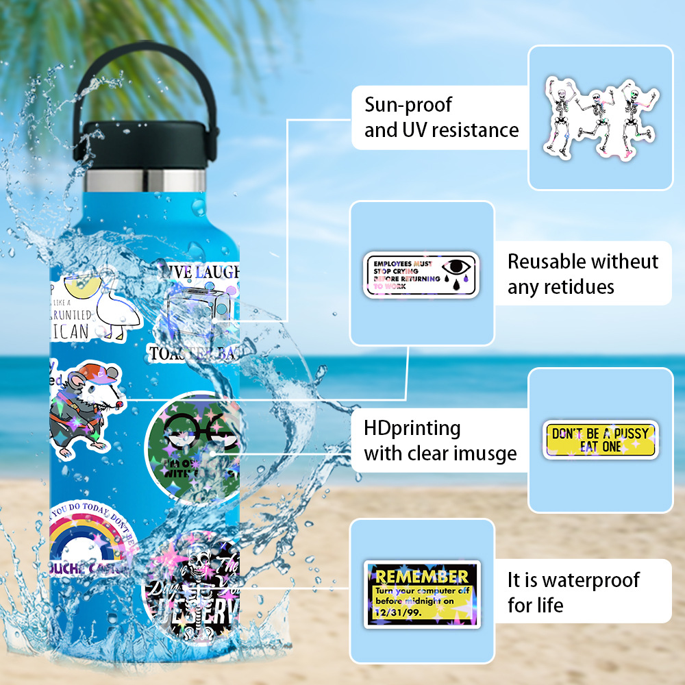 200pcs/pack Waterproof Fun Mocking Sticker Netby