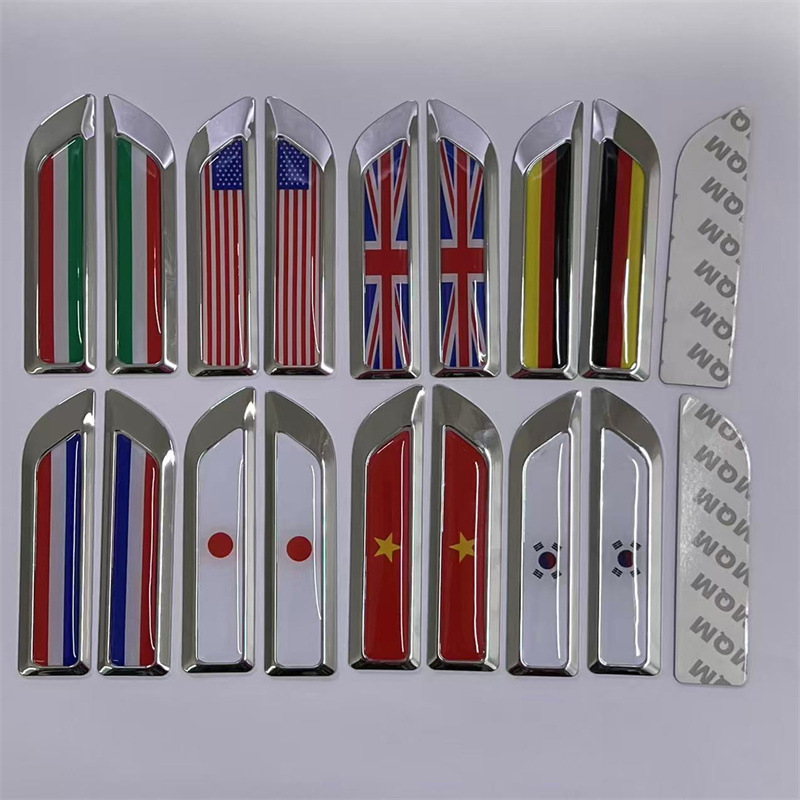 Knife Blade Shape National Flag Car Fender Side Sticker Netby