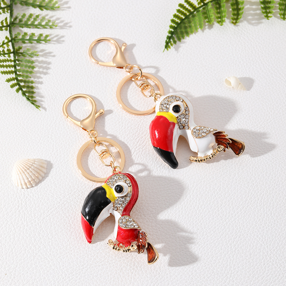 Rhinestone Woodpecker Keychain Keyring Netby