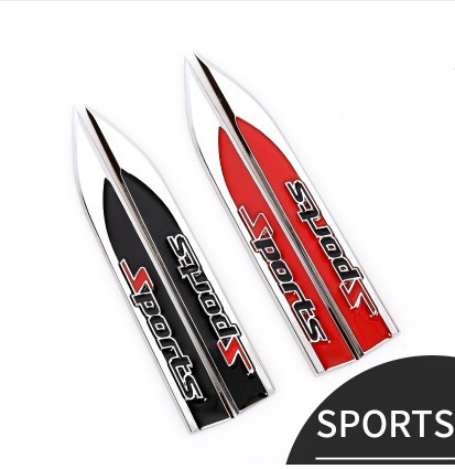 Metal Knife Blade Shape Car Fender Side Emblem Badge Netby