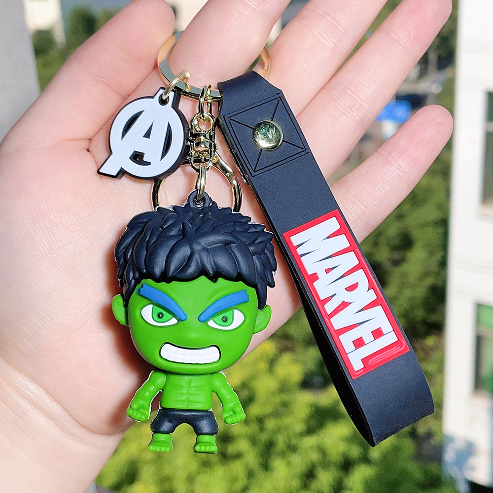 PVC Avengers Superhero Movie Keychain Keyring Captain America Hulk Thanos Spiderman Deadpool Ironman Thor Netby