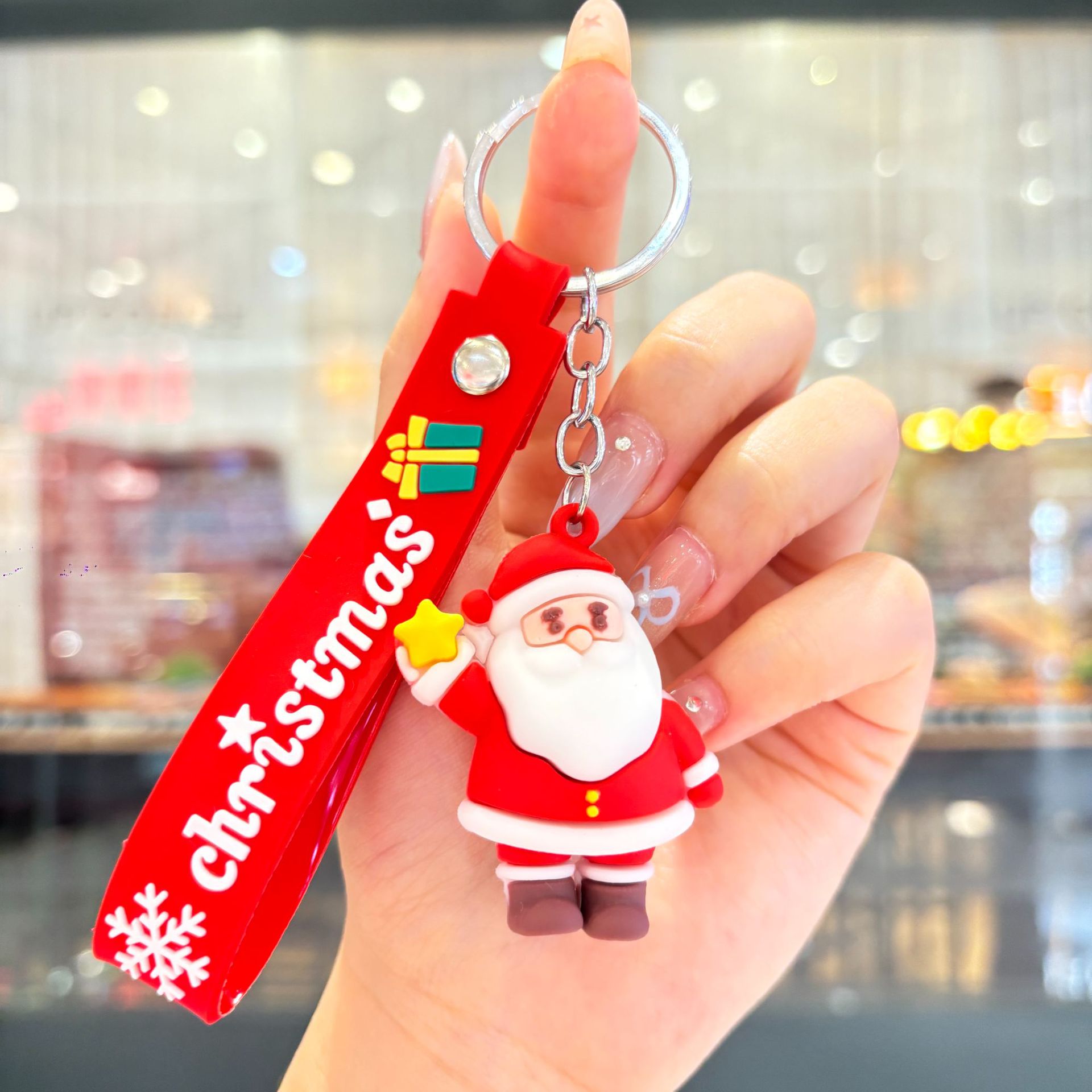 Silicon Santa Claus Tree Snowman Festival Christmas Keychain Keyring Netby