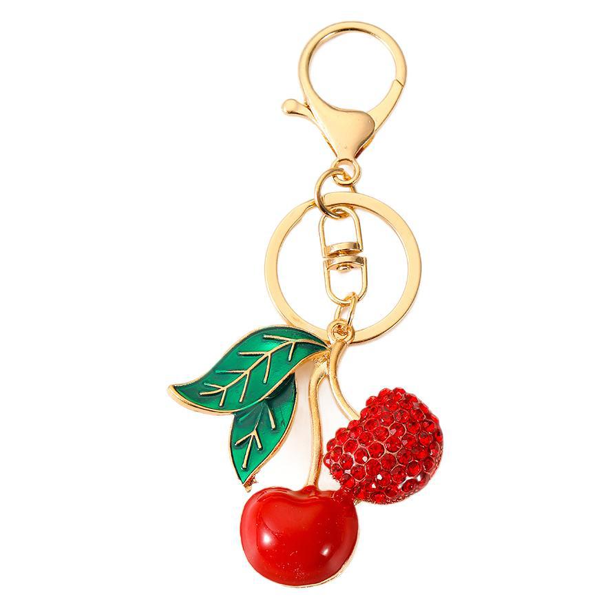 Rhinestone Cherry Keychain Keyring Netby