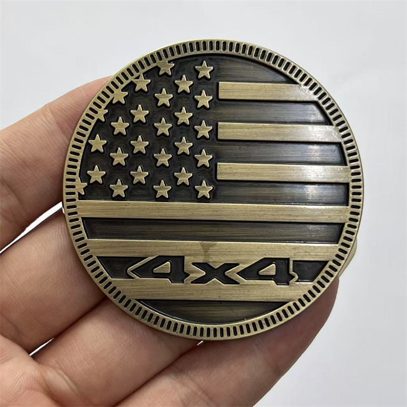 Round 4X4 USA Flag Car Sticker for Jeep Chevrolet Truck Netby