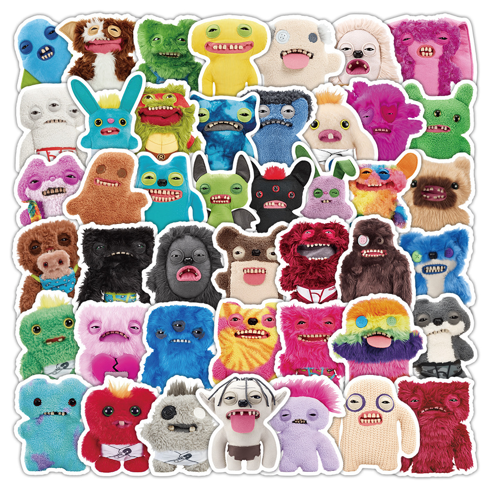 50pcs/pack Animation Fuggler Funny Ugly Monster Waterproof Sticker Netby