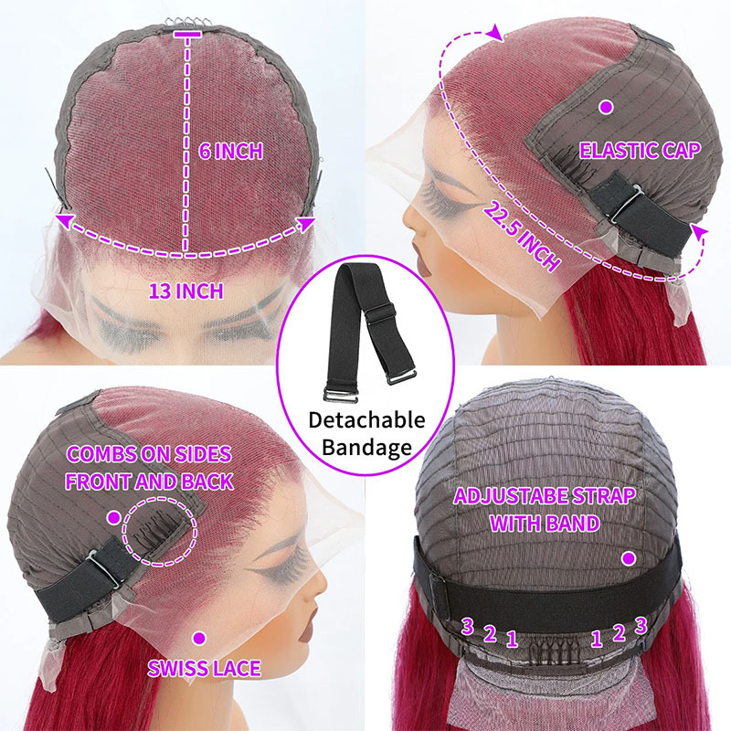 99J Remy Human Hair 13x6 Lace Front Wig For Women Straight WIGLTD