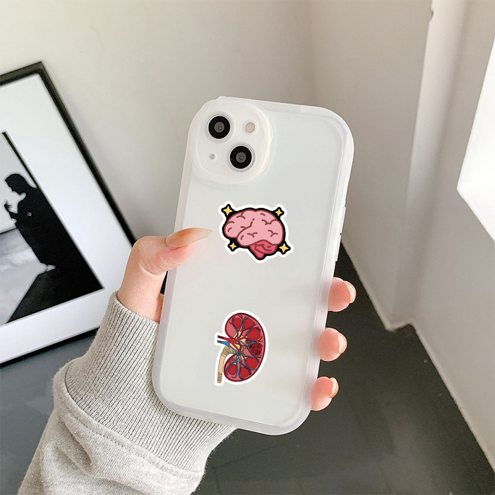 50pcs/pack Human Body Anatomy Waterproof Sticker Netby