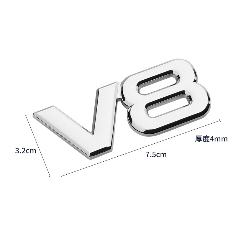 Metal 4X4 4WD Full Time V6 V8 Car Emblem Badge Netby