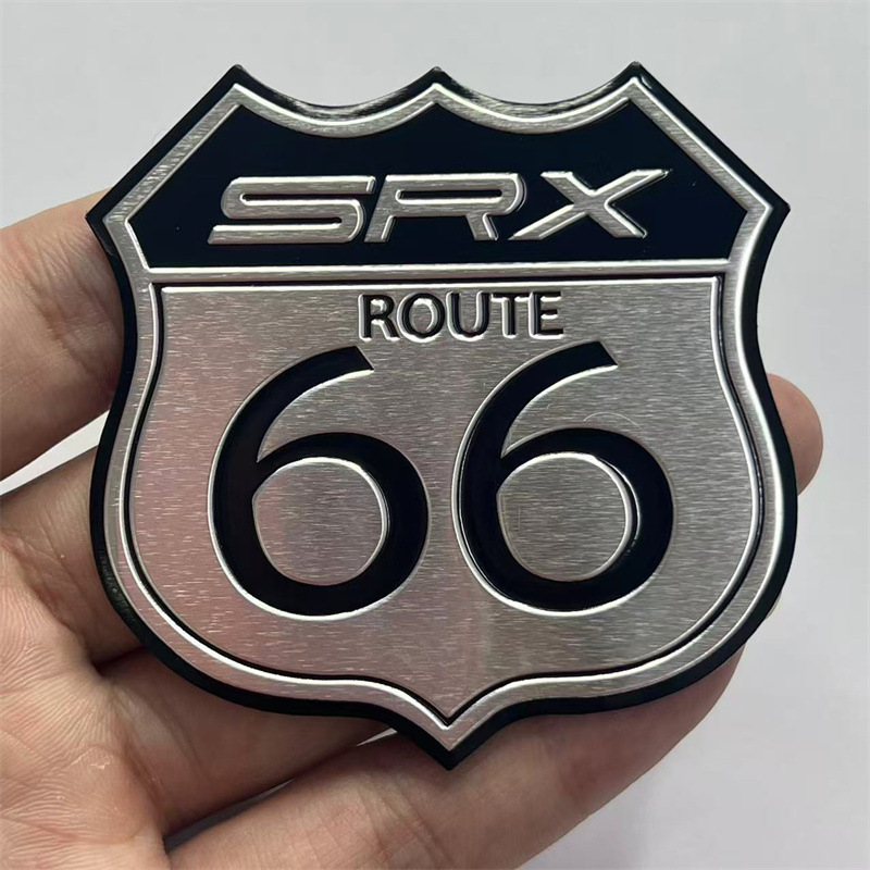 Aluminum Cadillac SRX HISTORIC ROUTE US 66 Car Sticker Netby
