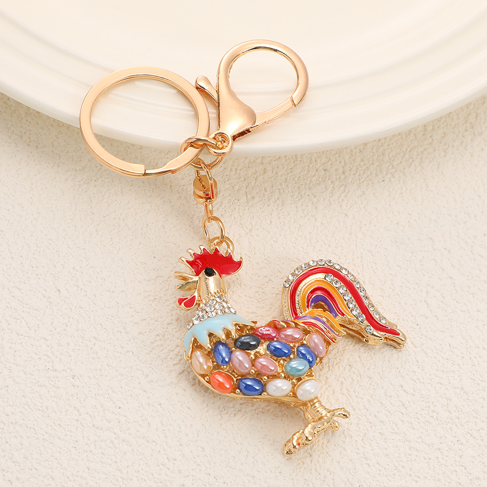 Rhinestone Rooster Keychain Keyring Netby