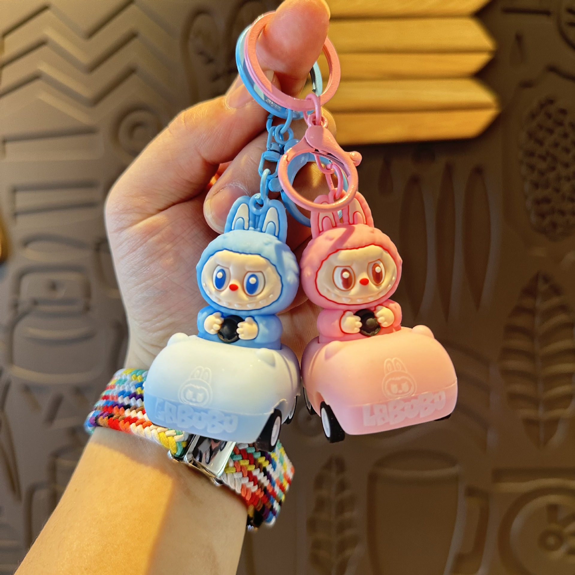 Popmart LABUBU With Car Keychain Keyring Netby