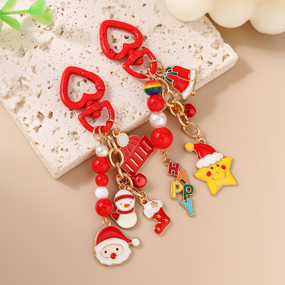 Love Star Santa Claus Festival Christmas Keychain Keyring Netby