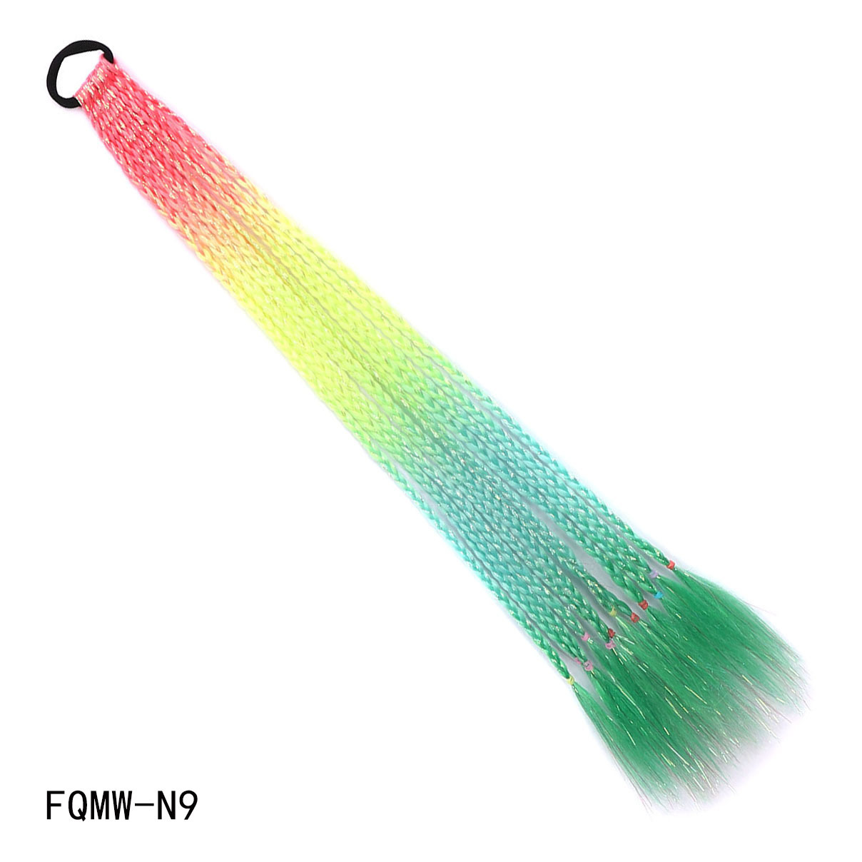 Synthetic Colorful Laser Wire Braids Ponytail Netby