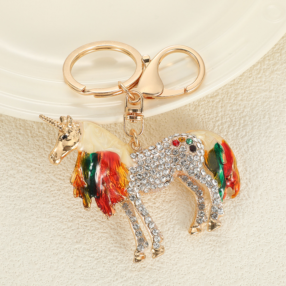 Rhinestone Unicorn Keychain Keyring Netby