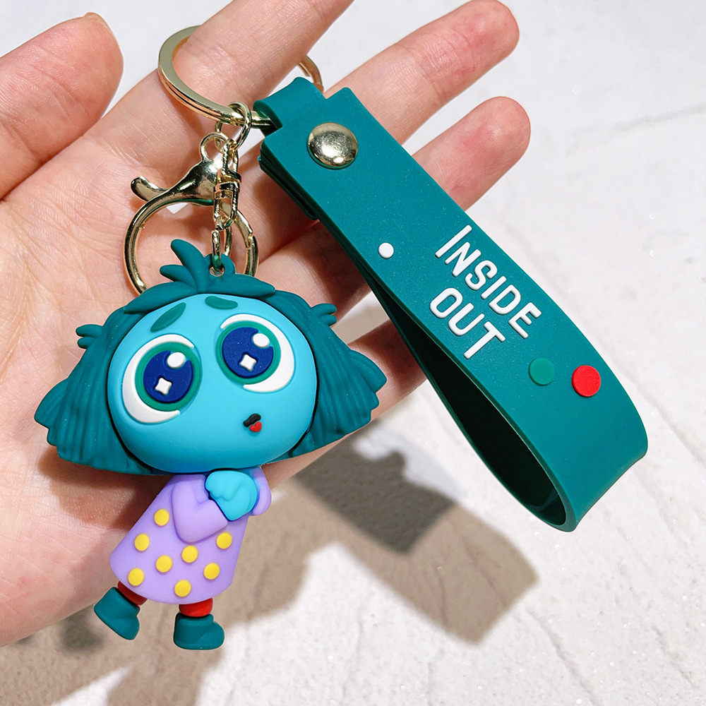 PVC Animation Inside Out Car Keychain Keyring Lanyard Netby