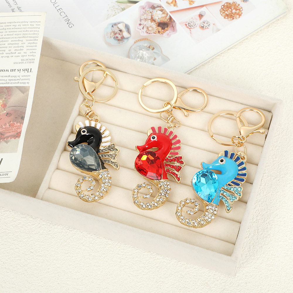 Seahorse Rhinestone Keychain Keyring Netby