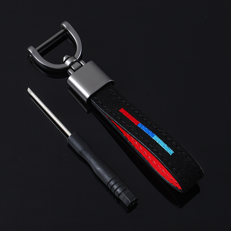 Alcantara National Flag Car Logo Keychain Keyring Keyfob for Italy Germany France BMW Netby