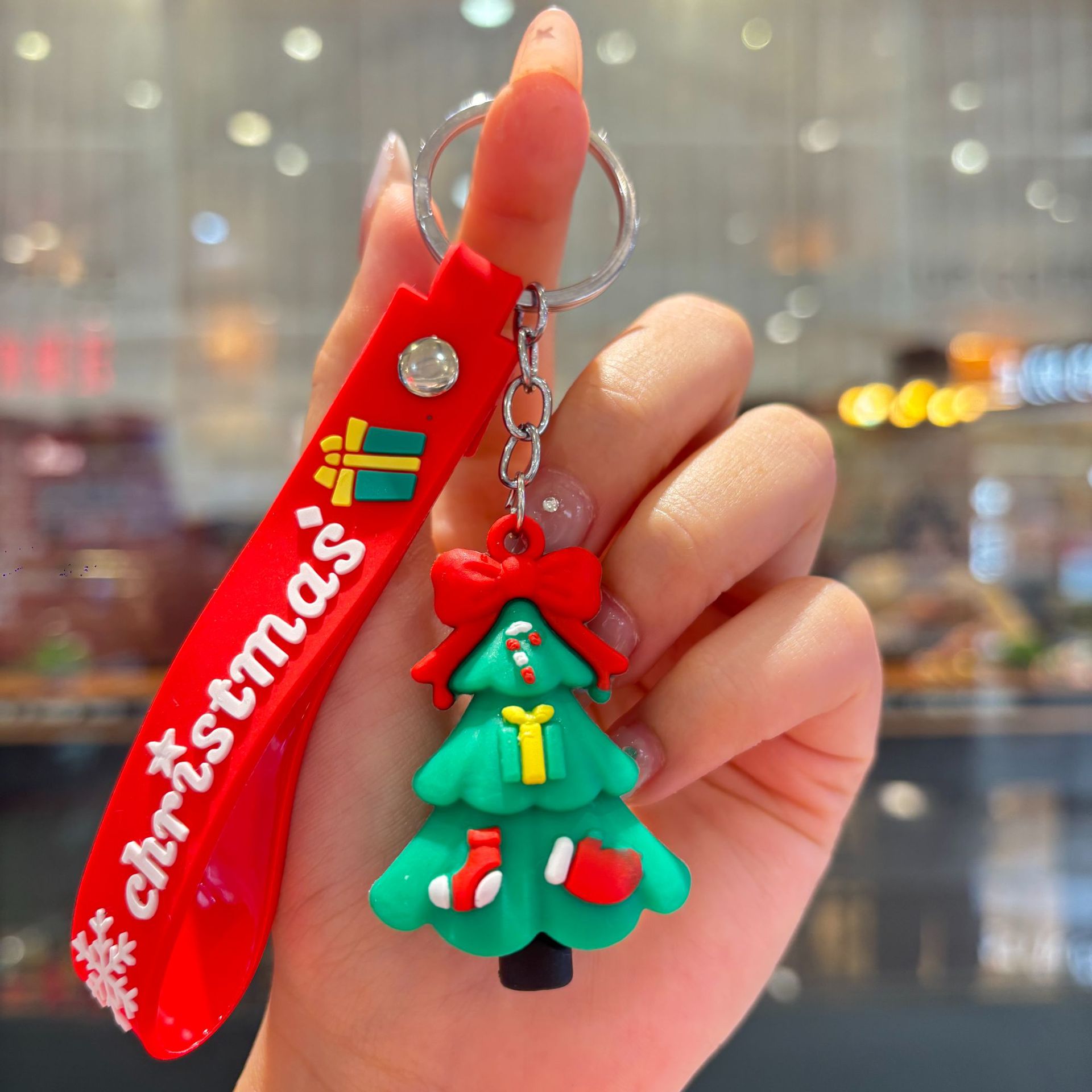 Silicon Santa Claus Tree Snowman Festival Christmas Keychain Keyring Netby