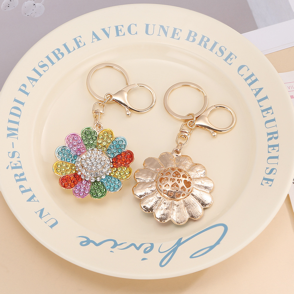 Rhinestone Sunflower Keychain Keyring Netby