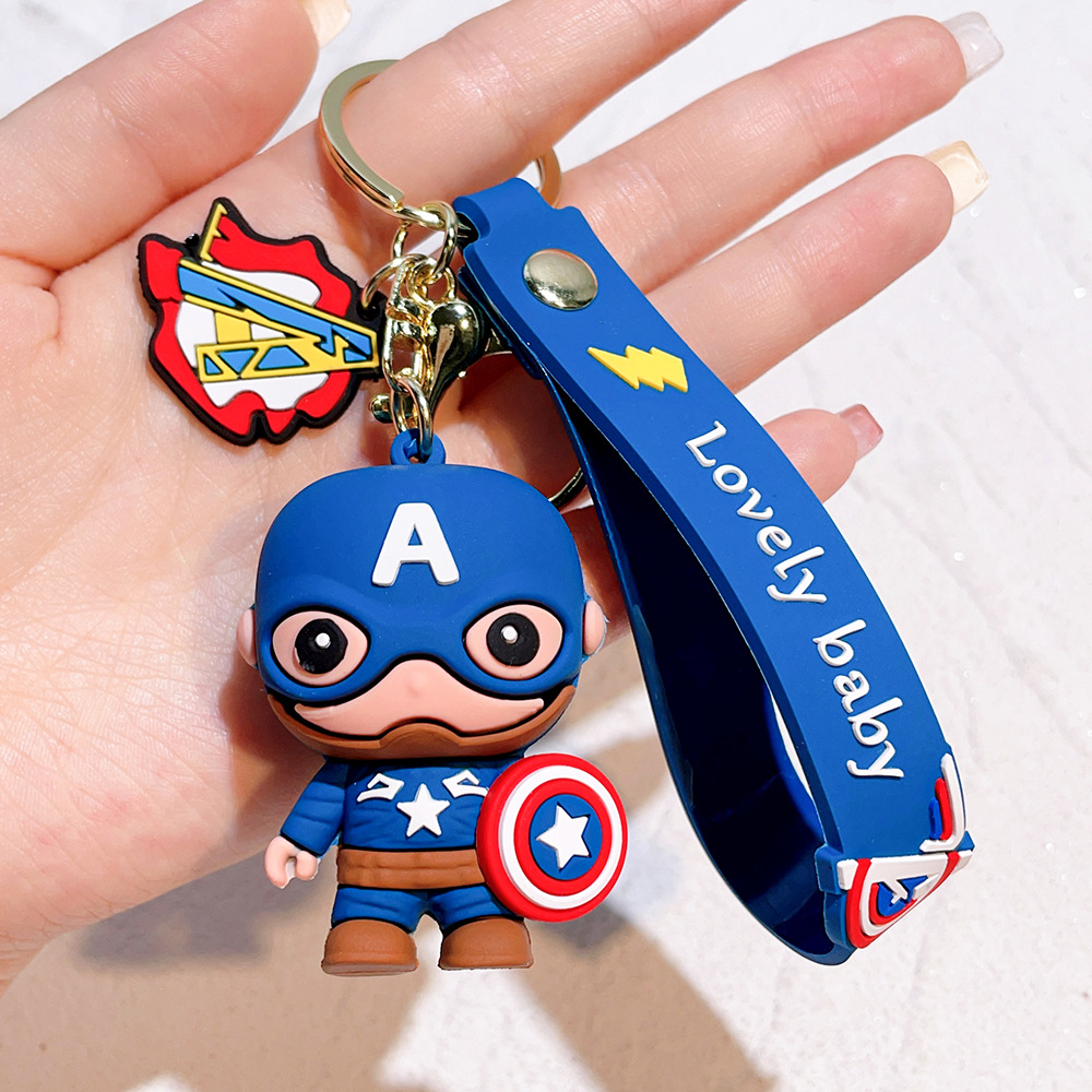 Animation Deadpool Spiderman Q Edition Avengers Keychain Keyring Captain America Hulk Venom Ironman Spiderman Netby