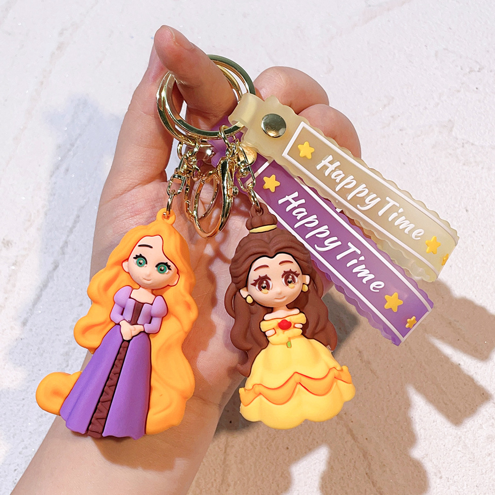Animation Snow White Mermaid Princess Frozen Keychain Keyring Netby