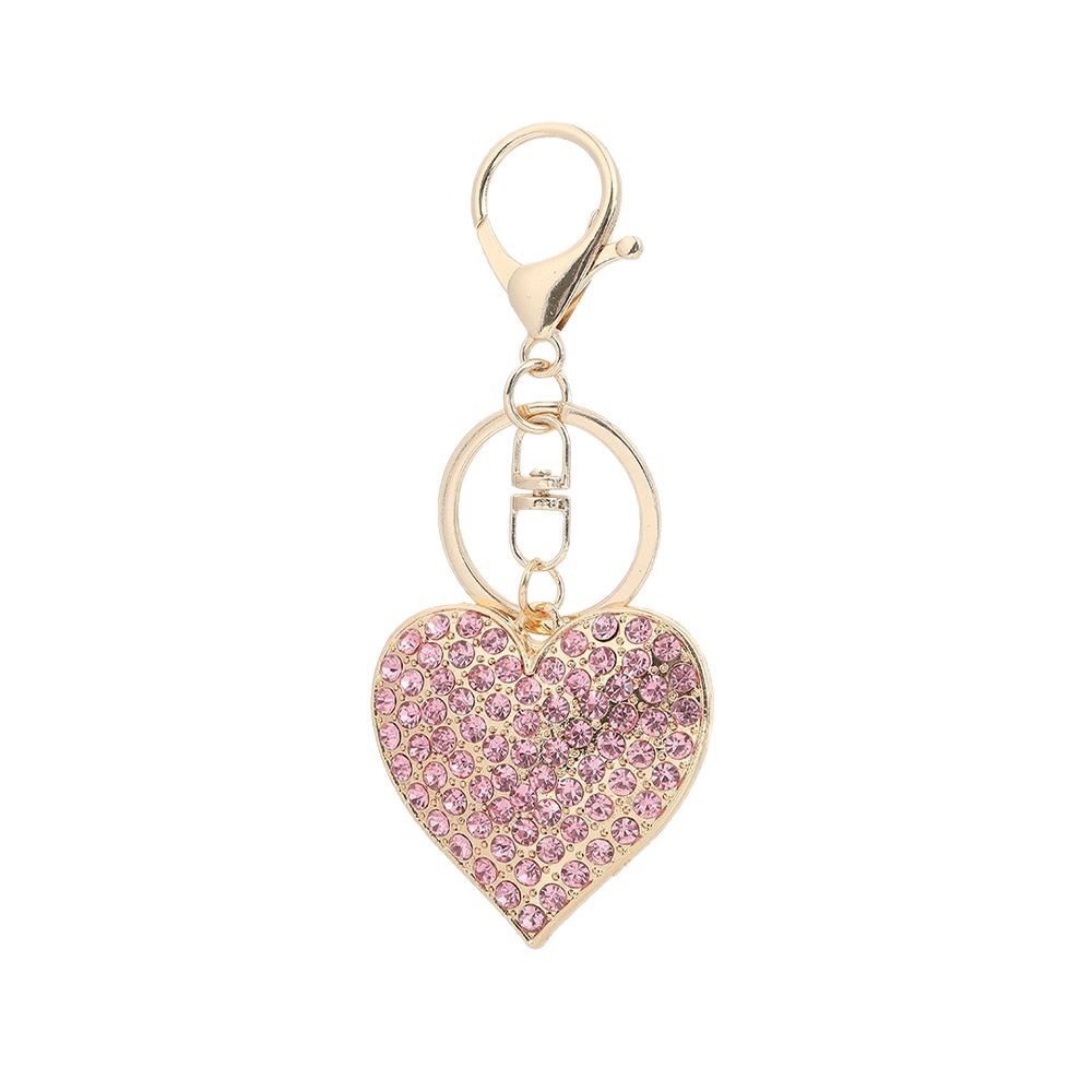 Rhinestone Love Heart Keychain Keyring Netby