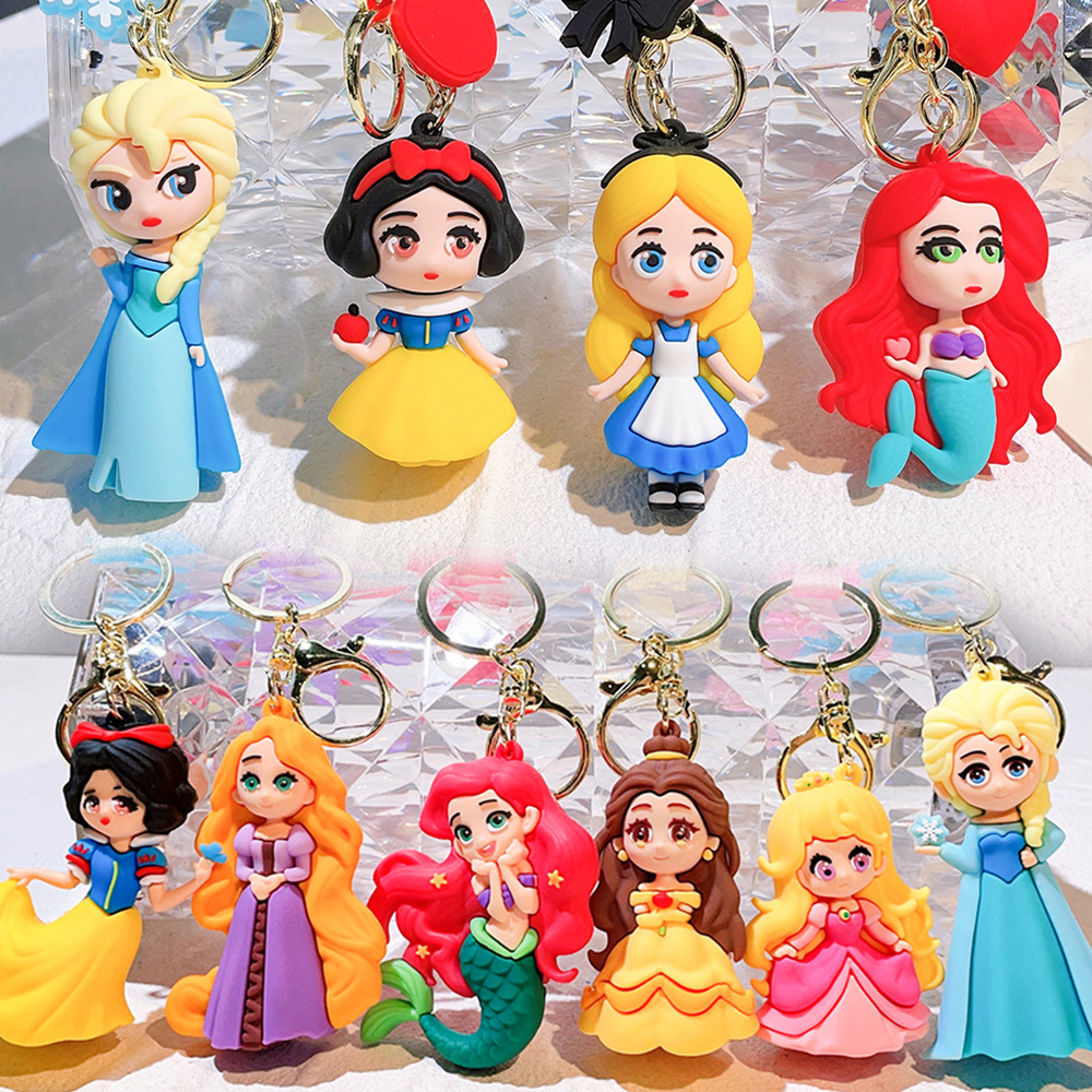 Animation Snow White Mermaid Princess Frozen Keychain Keyring Netby