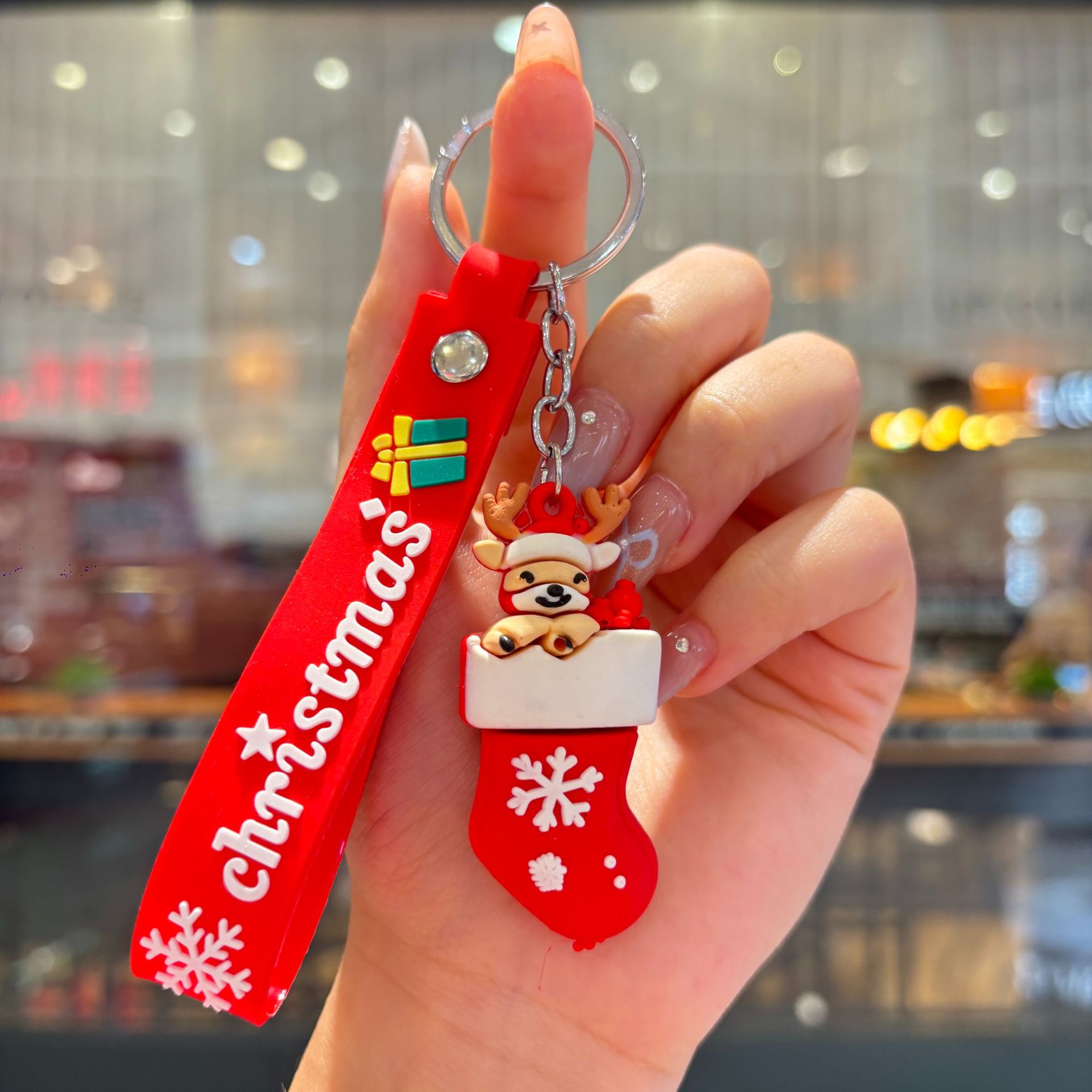 Silicon Santa Claus Tree Snowman Festival Christmas Keychain Keyring Netby
