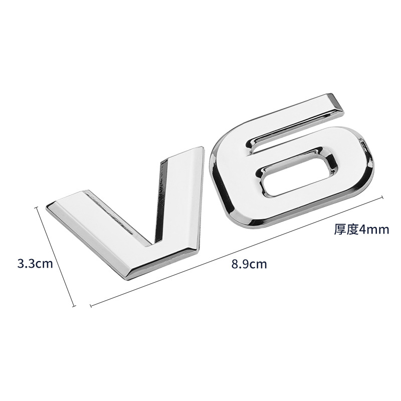 Metal 4X4 4WD Full Time V6 V8 Car Emblem Badge Netby