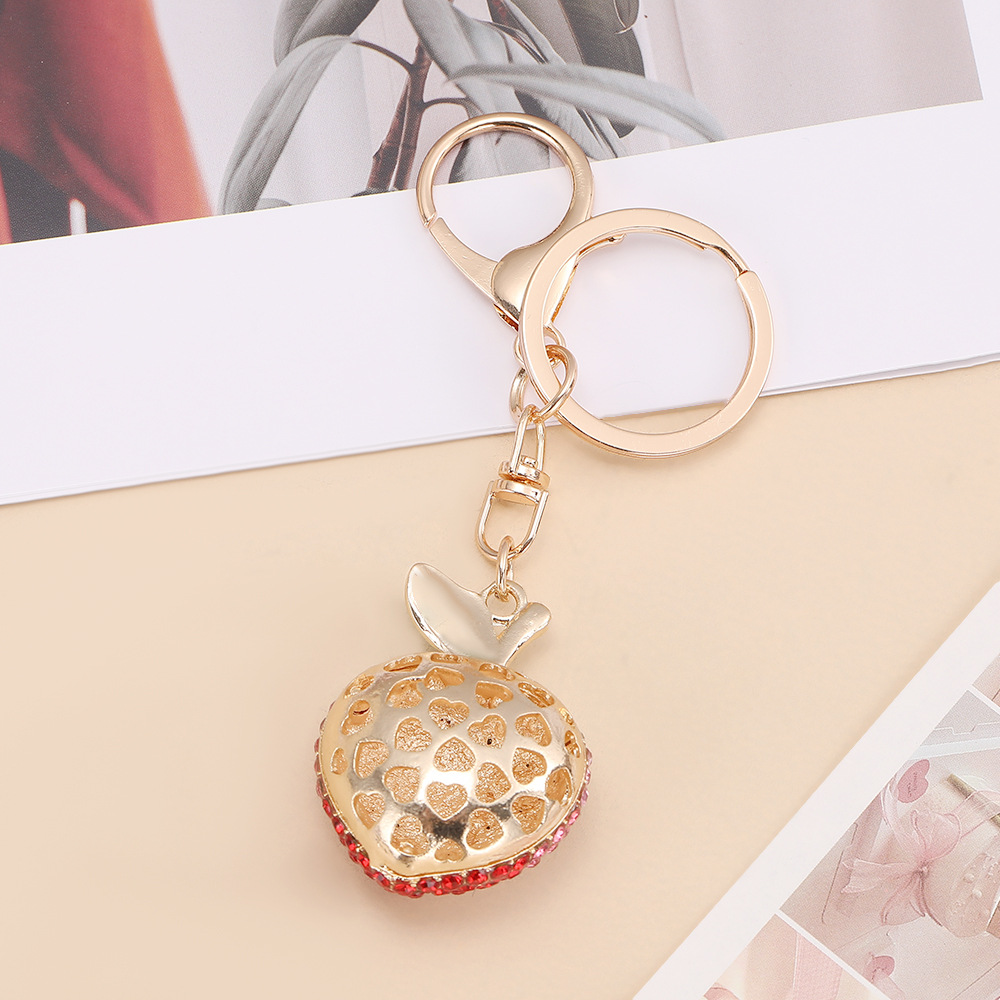Rhinestone Peach Keychain Keyring Netby