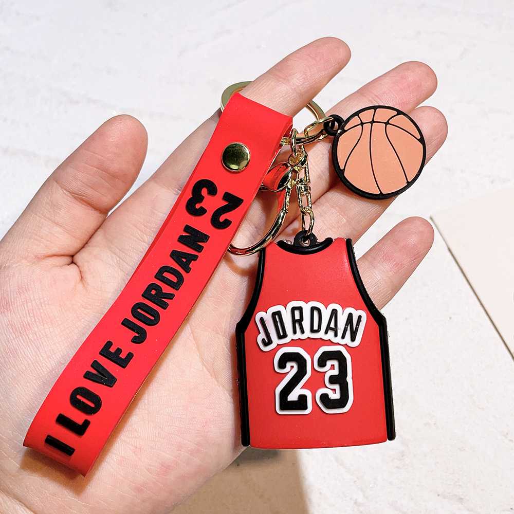 Sports Game Keychain Keyring With NBA Basketball Star Jersey Jordan Kobe Curry James