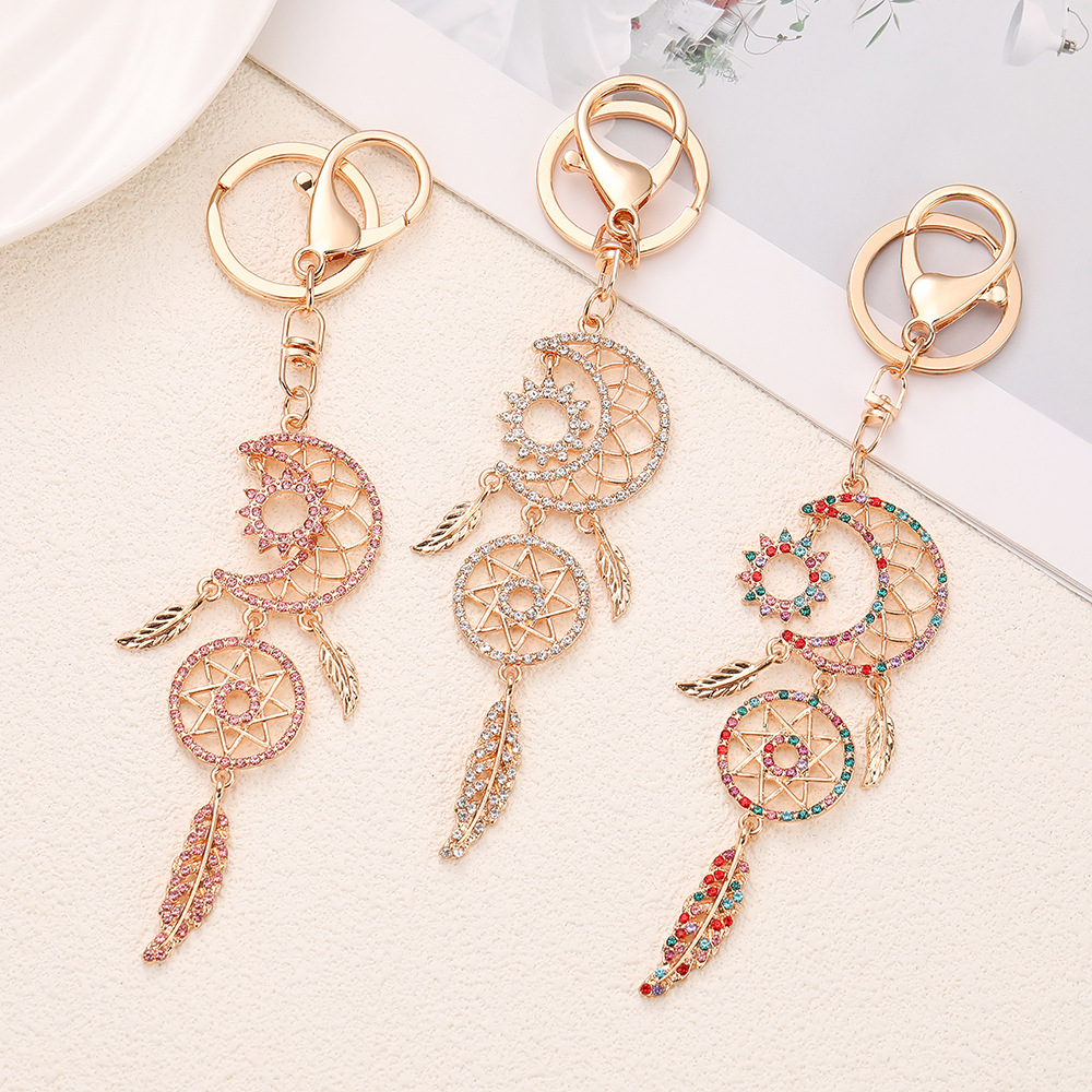 Rhinestone Star Moon Keychain Keyring Netby