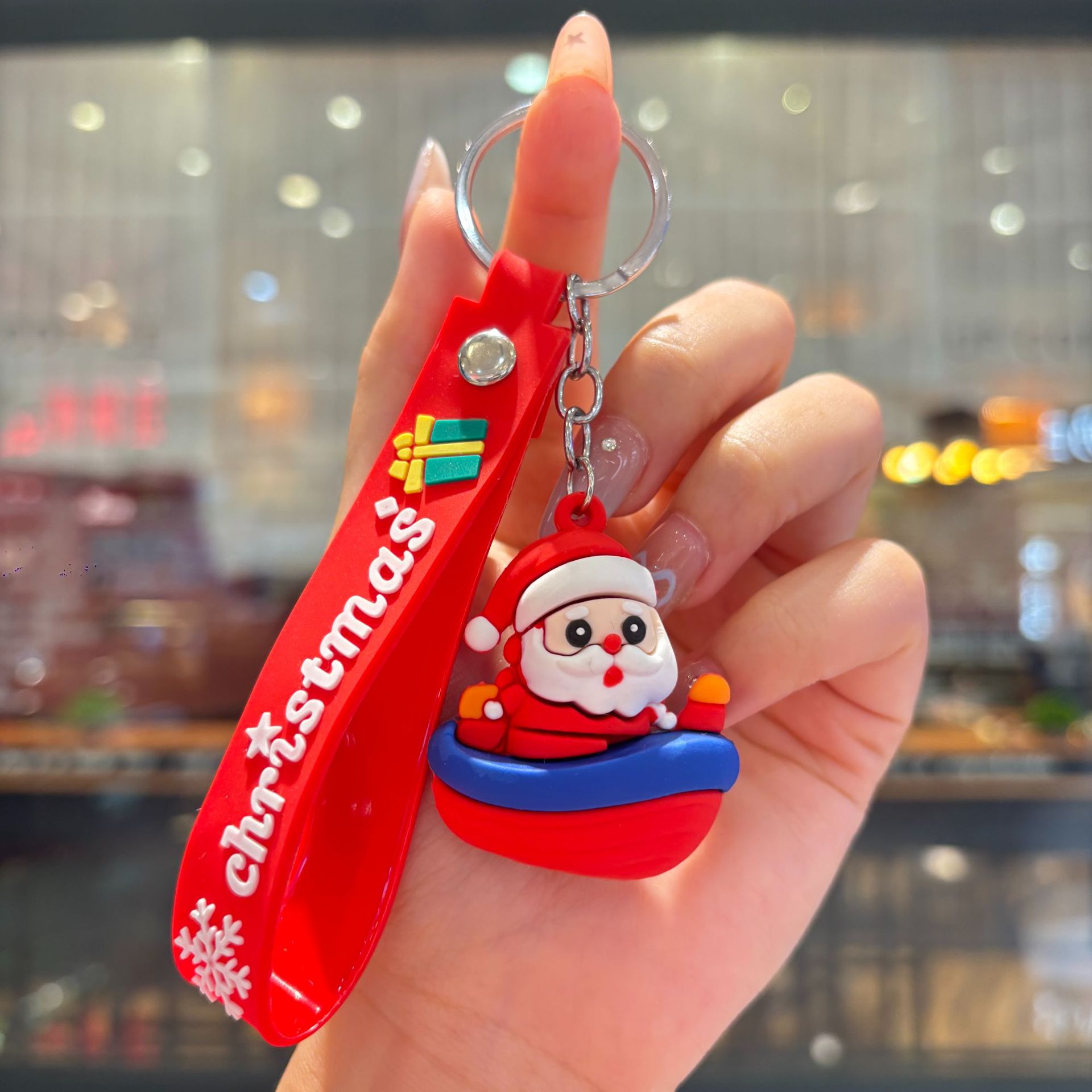 Silicon Santa Claus Tree Snowman Festival Christmas Keychain Keyring Netby