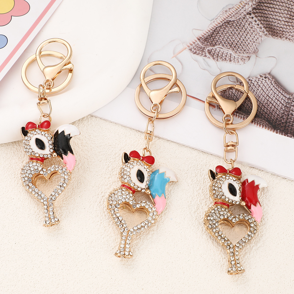 Rhinestone Rooster Keychain Keyring Netby